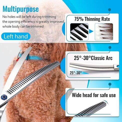 Dog Grooming Scissors: Left Handed 7 inch Pet Shears Made Of Japanese 440C Advanced Stainless Steel Professional Grooming Scissors for Dogs Cats and Other Pets in Saudi Arabia
