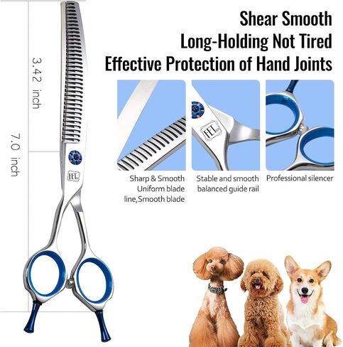 Dog Grooming Scissors: Left Handed 7 inch Pet Shears Made Of Japanese 440C Advanced Stainless Steel Professional Grooming Scissors for Dogs Cats and Other Pets in Saudi Arabia