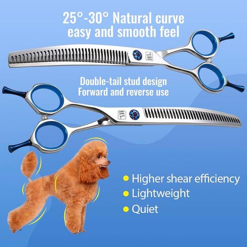 Dog Grooming Scissors: Left Handed 7 inch Pet Shears Made Of Japanese 440C Advanced Stainless Steel Professional Grooming Scissors for Dogs Cats and Other Pets in Saudi Arabia