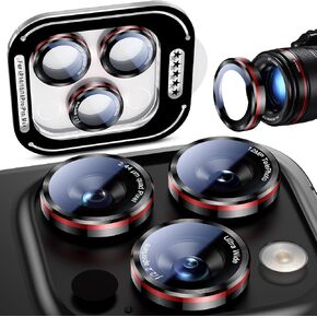 Uyiton for iPhone 16 Pro Max/16 Pro/15 Pro Max/15 Pro/14 Pro Max/14 Pro Camera Lens Protector -[2025 Inspired Design] Military-Grade Tempered Glass & Metal Camera Cover, Outdoor/Travel/Daily Use, Gold