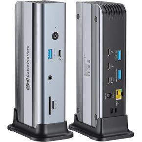 Cable Matters [Intel Certified] 11-in-1 Thunderbolt 5 Dock with Thunderbolt Share - 80Gbps or 120Gbps w/Bandwidth Boost, up to Triple 4K@144Hz on Windows 11, up to Dual 6K@60Hz on macOS, 140W PD
