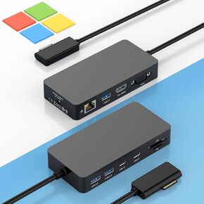 New Microsoft Surface Dock Triple Displays Dual HDMI+VGA with Power Adapter,12 in 1 Surface Docking Station for Microsoft Surface Pro 11/10/9/8/X/7/6/5/4/3,Surface Laptop 7/6/5/4/3/2/1,Surface Book Go