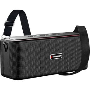 Monster Shock Pro Bluetooth Speaker with Strap, 100W Loud Speaker with Deep Bass, Portable Wireless Speakers with TWS, Long Playtime & Waterproof for Outdoors/Indoors, Supports AUX/TF Card/USB Audio