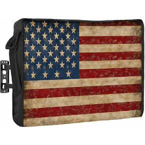 غطاء تلفزيون خارجي مقاس 50 بوصة مقاوم للماء ومقاوم للطقس من الخشب الريفي بعلم الولايات المتحدة، غلاف تلفزيون خارجي، واقي شاشة تلفزيون لمصابيح LED الخارجية، وشاشات LCD، وتلفزيونات OLED ذات الشاشات المسطحة، أسود وأبيض وأحمر أمريكي in Kuwait