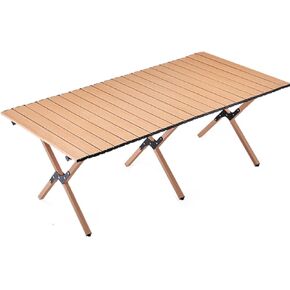 Folding Picnic Table for 4-6 Person Portable Camping Table with Aluminum Roll Up Tabletop and Carry Bag for Party,Beach,gailgating,Travel,BBQ,(47in/120cm,Loads 220 Lbs)