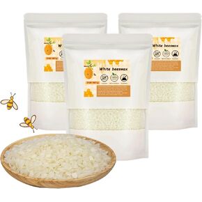Eldemn White Beeswax Pellets 2LB 100% Pure and Natural Triple Filtered for Skin, Body, Face and Hair Care DIY Creams, Lotions, Lip Balm and Soap Making Supplies