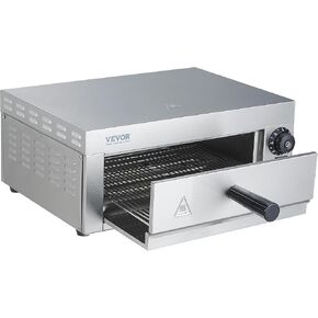 VEVOR 12 in Electric Countertop Pizza Oven, 1500 W Commercial Stainless Steel Pizza Cooker with Adjustable Heat, 360° Even Heating, 0-60 Minute Timer and Detachable Crumb Tray, for Home & Commercial