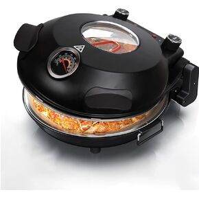 12 Inch Countertop Pizza Oven Indoor, 1200W Home Outdoor Portable Pizza Maker Heats Up To 800˚F Pizza Cooker With Viewing Window & Adjustable Temperature