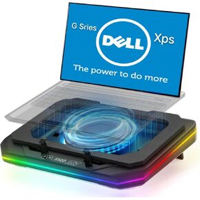 Cooling Pad for Dell G16 G15 G7 G5 G3 XPS 17 16 15 14 M1710 Gaming Laptop, Cooler with Ultra Powerful Booster Turbo Cooling Fan Can Fast Cooling, 6 RGB Light Mode,Adjustable Speed, Touch Start
