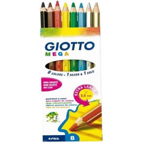 Lyra-Bleistift-Fabrik GIOTTO Mega Metallic Pencil Pack, 24 Pencils, Gold & Silver, Ideal for Schools, Children Pencils