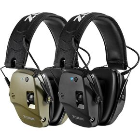 ZOHAN EM035 Bluetooth 5.0 Shooting Ear Protection 2 packs for Gun Range, Slim Active Noise Canceling with 22dB, Hunting Hearing Protection with Sound Amplification