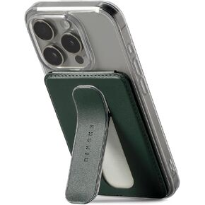 Ringke Slide Grip Wallet Magnetic [Card Holder + Phone Grip + Kickstand] Phone Wallet Compatible with MagSafe Holds up to 2 Cards, Durable PU Leather Strong Magnet - Taupe Brown