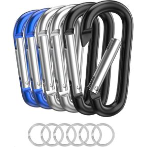 Carabiner Keychain Clip -3" Aluminum Carabiner D Ring, Caribeener Clips, Spring Snap Hook for Keychain Clip