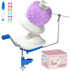 MIAOKE Yarn Ball Winder Smooth Hand Crank, Convenient Yarn Winder with 12 Marking Pin and Scissors Easy Installation, Yarn Winder for Crocheting, Gife and Good Helper for Knitting Enthusiast-B