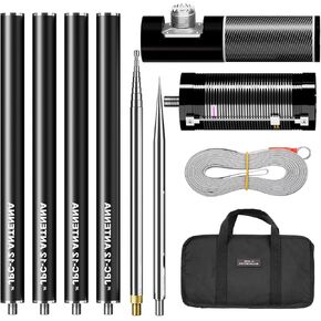 PAC-12 HF Antenna for Ham Radio with Slide Regulator, 7mhz-50mhz Full Band Shortwave Radio Antennas, JPC 12 Portable Antenna Kit 8 Bands for Outdoor