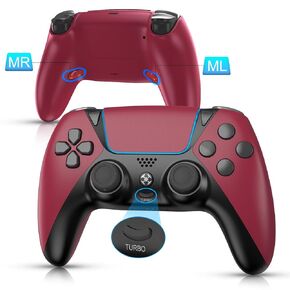 وحدة تحكم YMIR لوحدة التحكم PS4 ، Luna Controller Wireless متوافقة مع Amazon Luna Game/Steam/PC Work for Fire TV/Apple TV/Mac/iOS/Windows مع 2 مجاذيف خلفية (أحمر)