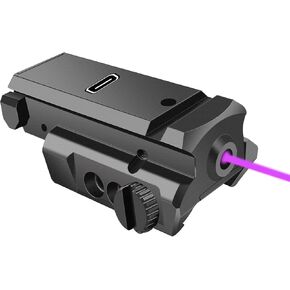 Purple Dot Laser Sight Compact Shockproof with Picatinny Weaver Rail for Pistol Handgun Gun Rifle USB Tup-C Charging Cable