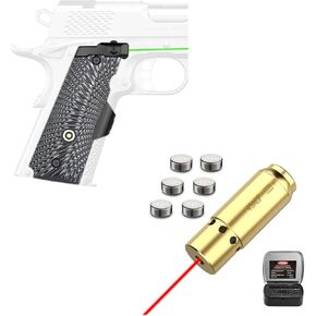 DARKFANG Full Size 1911 Laser Grips and .45 ACP Laser Bore Sight Bundle