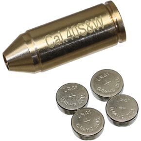 Cal.40S&W Bore Sight Laser Red Dot Cartridge Laser bore Sighter with 2 Sets of Batteries