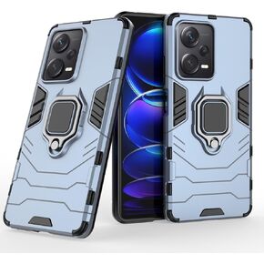 Magnet Case for Xiaomi Redmi Note 13 Pro Plus Shockproof Hard Phone Cover with Grip, Metal Ring Kickstand Bumper Shell [Compatible with Magnetic Car Mount] (Black)