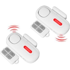 Wireless Door Alarm When Opened with Remote, Window Sensor Alarms for Home Security, Door Security Sensor, Pool Alarm for Kids Safety, Sliding (2 Pack)