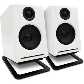 Audioengine A2 White Bluetooth Speakers and DS1M Metal Stands