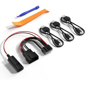 Dashcam Power Adapter 16 pinType A for Ford Vehicles, Dash Cam Adapter for Ford F150/F250/F350 Explorer Bronco, Rearview Mirror Dash Cam Accessories with 3 USB Cable