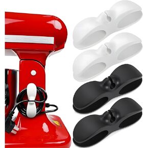 4 Pack Upgraded Cord Organizer for Kitchen Appliances with Self Adhesive Mount - Stick On Cord Organizer for Appliances, Cable Cord Holder Cord Winder for Pressure Cooker, Blender, Mixer, Toaster