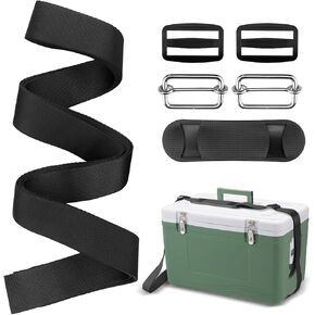 Cooler Strap Compatible with Engel,Adjustable Cooler Accessories Compatible with Engel Cooler 13qt and 19qt,with Shoulder Pad and 4 Buckles (Black)