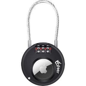Airtag Holder Air Tag Case with 3-Digit Combination Lock,Air Tag Lock Case with Wire Cable,Anti-Theft AirTag Secure Holder for Luggage, Backpacks, Strollers,Pets