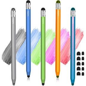Stylus Pens for Touchscreen, 2 Size Rubber Tips Stylus Pen with Metal Hexagonal Barrel, Compatible for iPad iPhone Chromebook and Andriod Tablets, Suit for All Touch Screen Devices 5 Pcs 10 Tips in Saudi Arabia