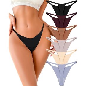 UNDER THE SEA 10 Pack G String Thongs for Women Seamless Underwear Low Rise No Show Thong Stretch Womens Panties Sexy XS-XL