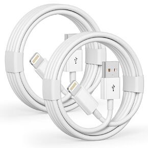 Car Carplay Cable, 2 Pack USB A to Lightning Cable 3FT, [Apple MFi Certified] Fast Charger Cord for iPhone 14/13/12/11 Pro Max/XR/XS/X/8/7/6 Plus/SE/iPad, Car Charging Cord（White, 3FT）