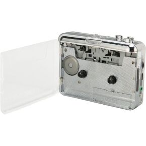 Walkman Cassette Tape Player, Portable Tape Player Cassette to Digital Converter,Compatible with Laptops and Personal Computers,Standalone USB Cassette to MP3 Converter (Transparent)