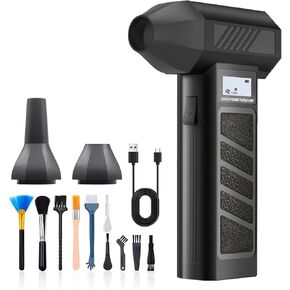 Compressed Air Duster - 4 Speed Ultra 130,000RPM Storm Electric Blower, Rechargeable Cordless Turbo Blower for Cleaning Computer Keyboards, Electric Vacuuming