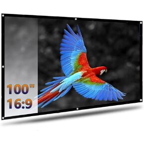 Sovboi Projection Screen,100 inch 16:9 Video Projector Screen Foldable Anti-Crease, Portable Projector Movies Screens for Home Theater, Outdoor Indoor Support Double Sided Projection