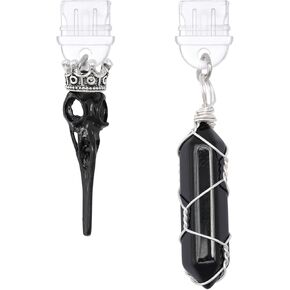 Dust Plug Charm for Kindle - Type C/USB C Phone Charms Anti-Dust Plugs, Gothic Scepter and Black Crystal Pendants Decor Gift for Women