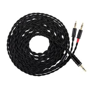 Linsoul Tripowin Nova Monitor Headphone Cable, Over-Ear Headphone Wire, 4-Strand Silver Foil/OCC Hybrid Upgrade Cable, 2M, Dual 3.5mm to 4.4mm/3.5mm/XLR Plug, for Musicians Audiophiles (4.4mm, Black)