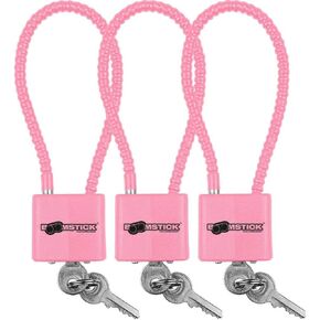 BOOMSTICK 8.5" Pink Cable Lock (5.2mm) 3, Pack BOOM-10110-3