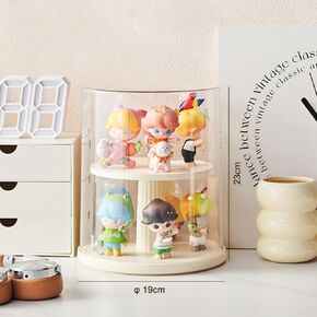 Transparent Doll Display Box, Stackable Doll Blind Box, Doll Display Stand for Pop Mart Lego Collectibles Action, Dust-Proof, All-Round Display of Dolls Lego (Step)