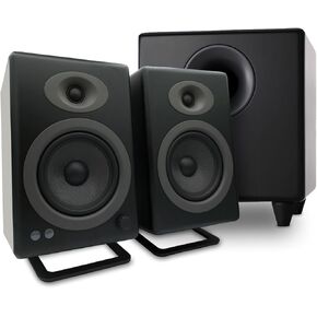 Audioengine A5 Bluetooth Bookshelf Speakers with S8 Black Subwoofer, Metal Stands and Remote
