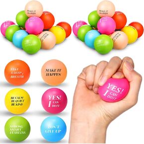 SOTIFF 100 قطعة كرات الإجهاد التحفيزي الملونة الرغوة الملهمة الإغاثة ونقلت كرات الإجهاد حزمة تقدير الموظف هدية للإغاثة المشجعة (عشرة ألوان ، مقاس واحد)