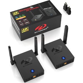 Wireless HDMI Transmitter and Receiver 4K 30HZ, 492 FT, Dual Cooling Systems, 9 Channels, 1 TX to 3 RXS, Streaming from STB, PC, DVD, CCTV to TV, Projector, Monitor