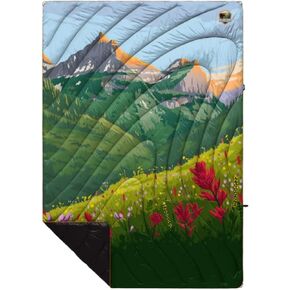 Rumpl Original Puffy Blanket - Warm Puffy Camping Blanket, 100% Recycled Polyester Insulation, Lightweight, Packable, Water-Resistant, Outdoor Puffer Blanket, 52"x75", Glacier National Park
