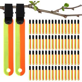 48 Pcs High Visibility Trail Markers for Tree Reflective Trail Markers Trail Markers with Clips Hunting Reflector Trail Markers for Tree Stand Hunting Outdoor Hiking Hunting Camping