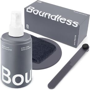 Record Cleaning Kit - 6.75oz Vinyl Cleaner Solution, Record Cloth & Label Protector Bundle with Stylus Brush - 4 Piece Vinyl Cleaning Kit