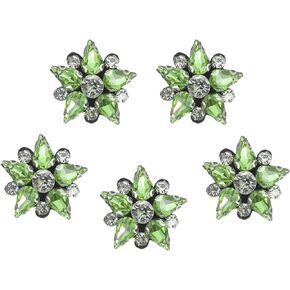 uxcell 5Pcs Handmade Star Beaded Patches, Glass Crystal Rhinestone Appliques, Sew on Beaded Star Patch for Clothing DIY Sewing Accessories, Pink