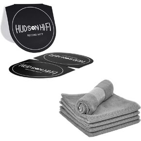 Hudson Hi-Fi Three Pack Record Mitt Anti Static Record Cleaner & Handler with Microfiber Record Cleaning Cloth 5 Pack