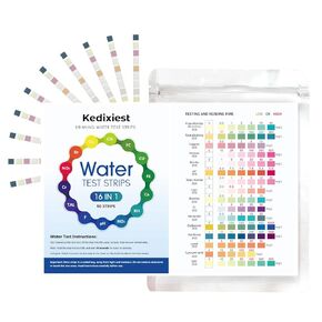 9 in 1 Drinking Water Test Kit, 50 Test Strips for Iron, Copper, Nitrite, Nitrate, pH, Carbonate, and More for Tap Water, Well Water, Swimming Pool, Hot Tub, Aquarium (50pcs 9 in 1)