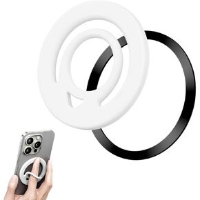 Ultra-Thin Dual-Sided Magnetic Ring Grip for Back of The Phone, Compatible Magsafe, Comfortable Silicone Magnet Finger Loop for iPhone, with Enhanced Magnetic Ring for Phone Case, Ultramarine